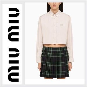 Miu Miu Poplin Button-Down Shirt embroidered 36IT Prada